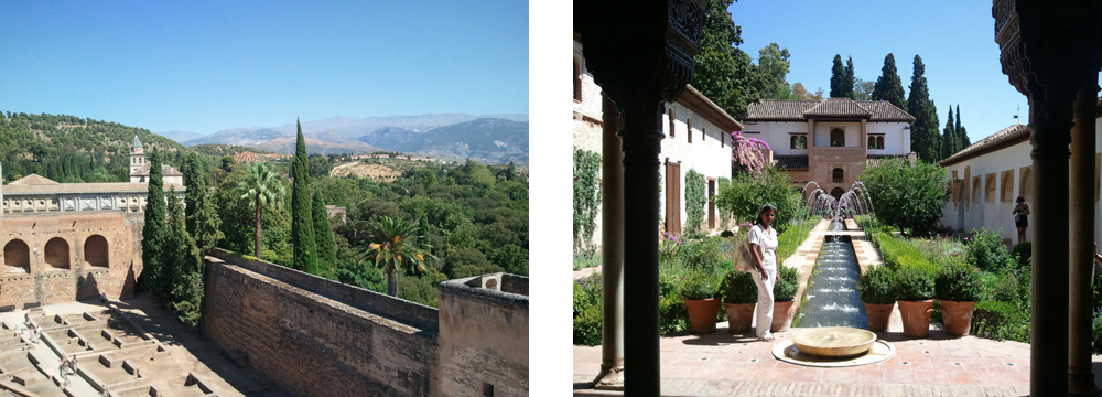 Granada mit Sierra Nevada im Hintergrund & Alhambra